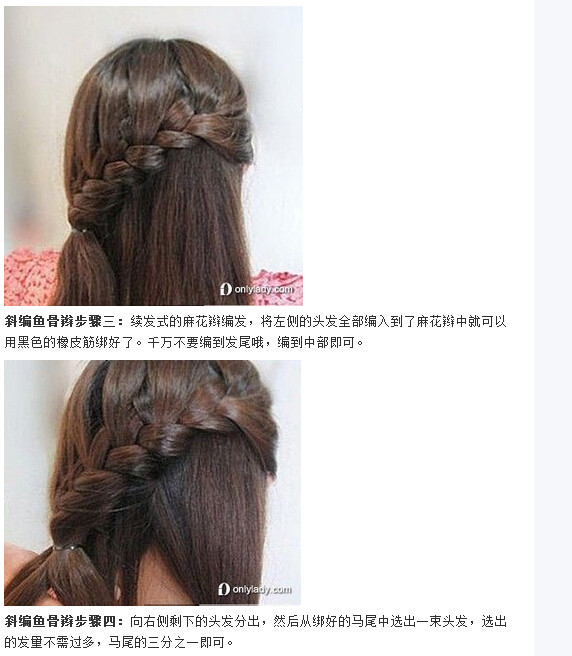 简单编发教程图解：鱼骨编发教程图解(2)(点击浏览下一张趣图)