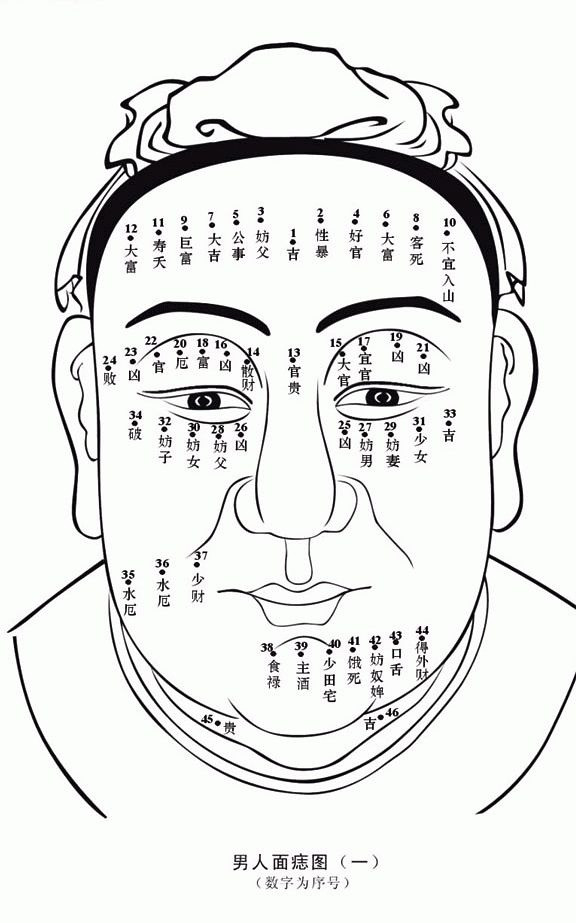 男人面相痣图解(2)(点击浏览下一张趣图)