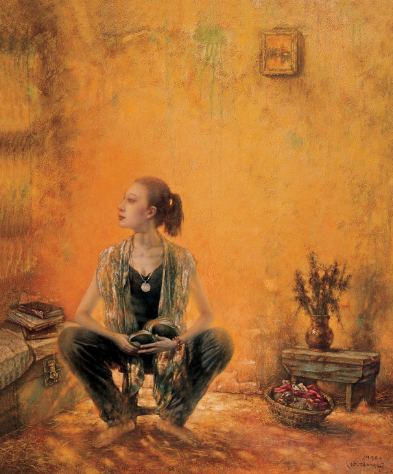李勤油画高清大图：李勤东方神女油画全图(3)(点击浏览下一张趣图)