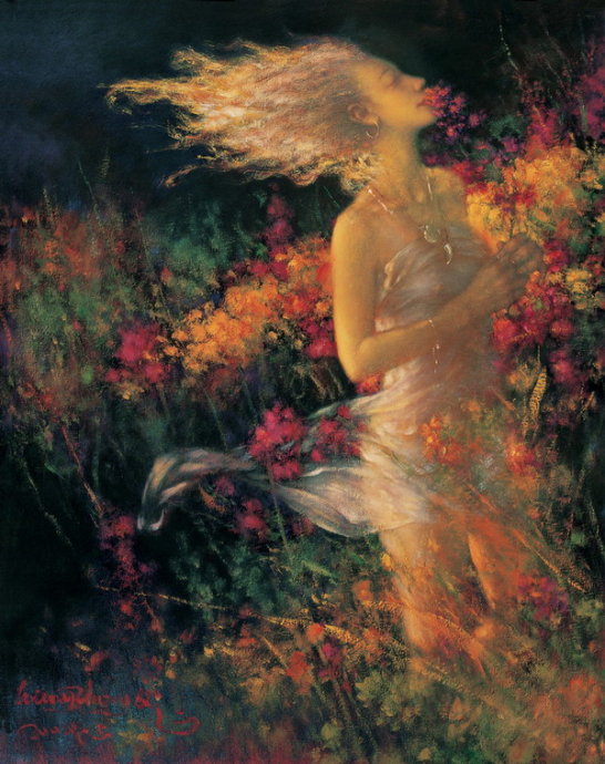 李勤油画高清大图：李勤东方神女油画全图(4)(点击浏览下一张趣图)