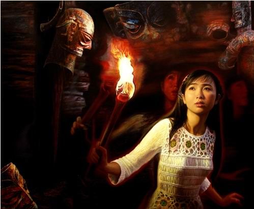 李壮平的神女系列油画.：子非鱼系列油画(3)(点击浏览下一张趣图)
