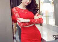 气质御姐红色时尚包臀诱惑写真