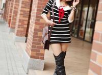 过膝靴控吧2014：长皮手套过膝靴美女图片