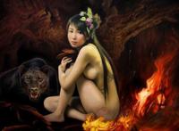 李勤花仙子系列油画：龙女系列 李勤