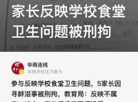 家长反映食堂卫生问题被拘