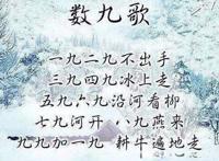 数九歌一九二九不出手三九四九冰上走 一九二九三九顺口溜儿歌