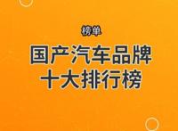 国产汽车品牌十大排行榜 众泰上榜,奇瑞仅仅第三