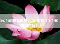 2017台风最新消息：2017年有几个台风（台风命名表）