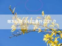 煜怎么读 火日立是什么字！？