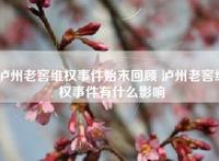 泸州老窖维权事件始末回顾 泸州老窖维权事件有什么影响