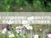 十三五时期我国预计2020年国内生产总值突破多少亿元 青年大学习特辑答案