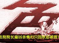 法院院长雇凶杀情妇只因软肋被捏！