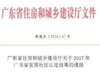 汕头80社区获评2017年四星级广东省宜居社区