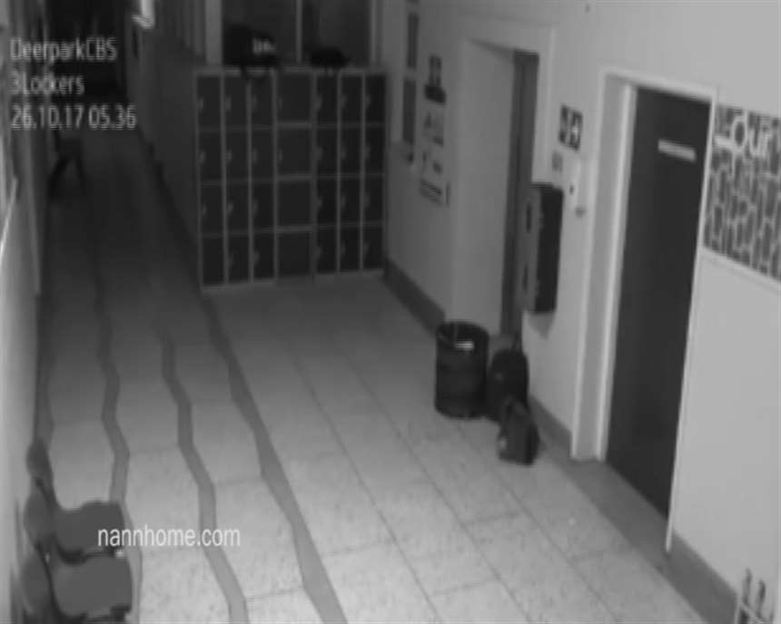 恐怖,监控拍下学校走廊里闹鬼