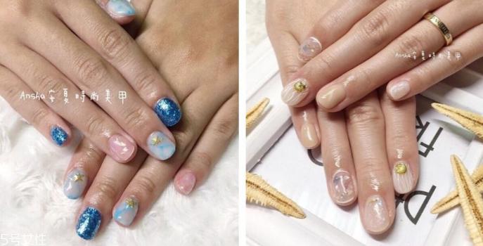 贝壳美甲图片2022新款式夏天 俏皮又仙气的4款贝壳指甲