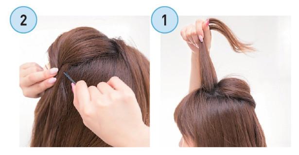 韩国女生发型绑扎方法 韩国最红的随兴盘发