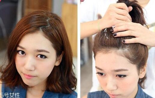 短发扎成丸子头的方法 2018最新丸子头扎法