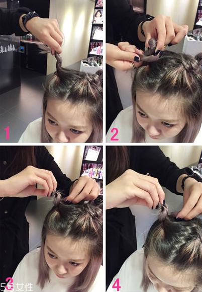 怎样编辫子简单可爱 两个辫子的可爱扎法