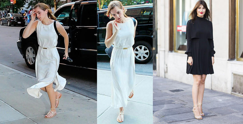 金色高跟凉鞋怎么搭配衣服 金色高跟凉鞋美女图片