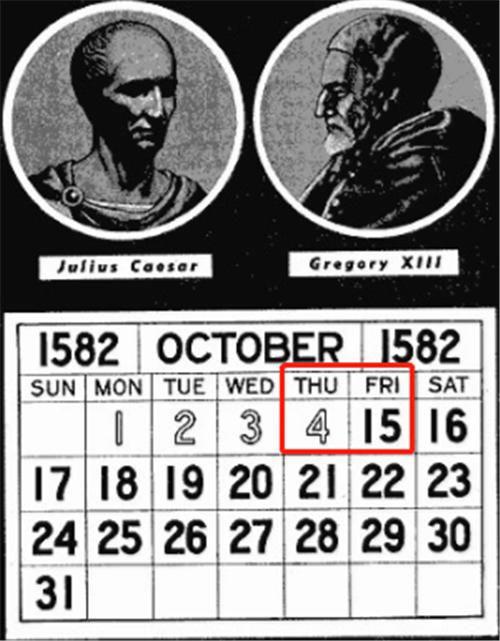 1582年10月的日历为什么少了十天 4日到15日到底发生了什么
