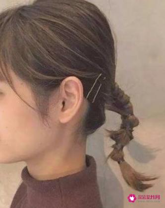 十种齐肩短发扎发图片