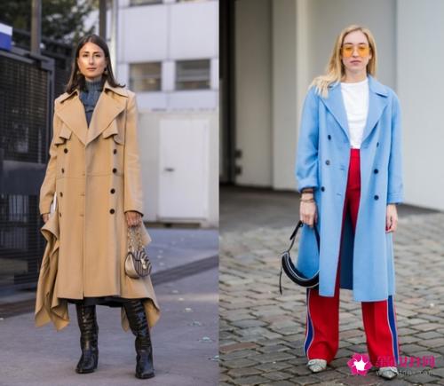 经典双排扣大衣穿搭