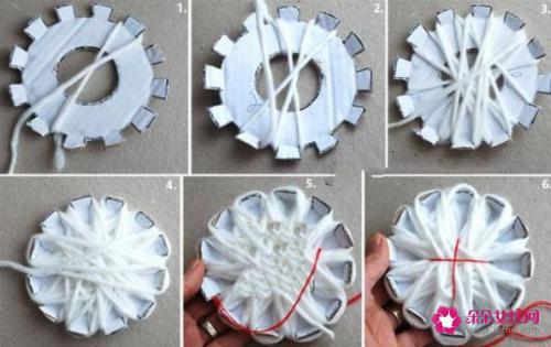 毛线花朵编织方法