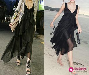 黑裙子搭配图片