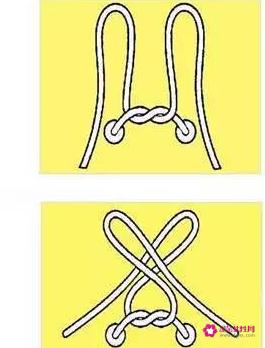 鞋带的系法图解蝴蝶结