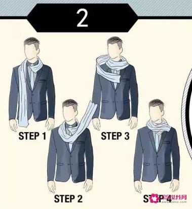 男士围围巾的方法