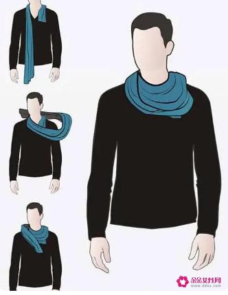 男生围围巾的各种方法