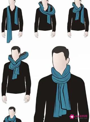 男生围围巾的各种方法
