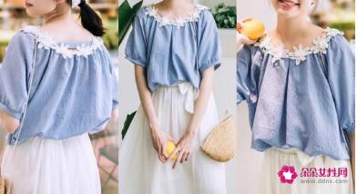 夏日蓝色条纹衬衫的穿搭