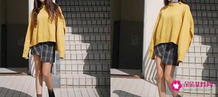 矮个子宽松版的毛衣搭配