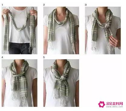 大方形丝巾的20种系法图解