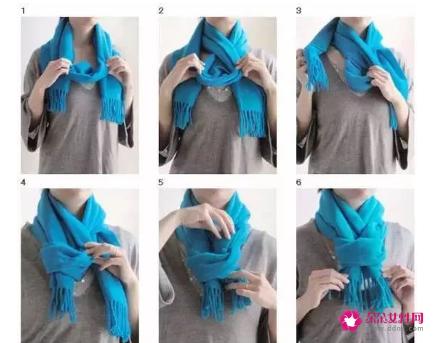 大方形丝巾的20种系法图解
