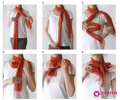 大方形丝巾的20种系法图解