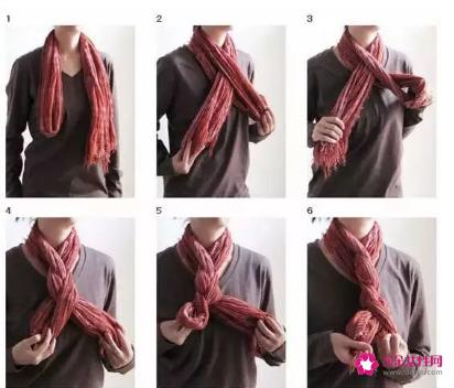 大方形丝巾的20种系法图解