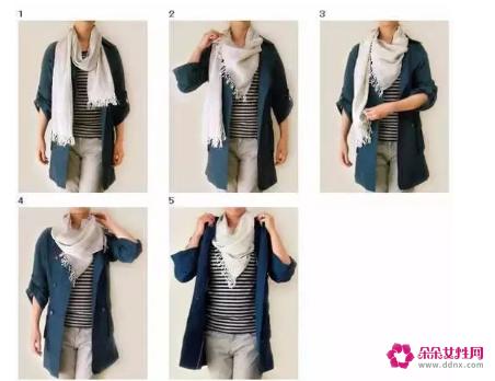 大方形丝巾的20种系法图解