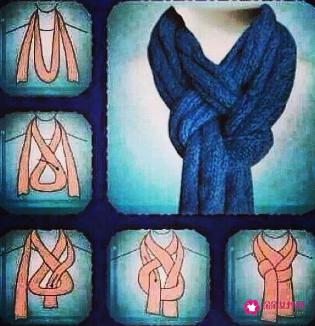 长方形围巾的各种围法图解