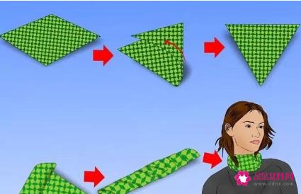 三角丝巾的18种系法视频