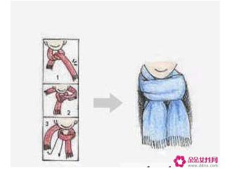 长丝巾的几种系法图解