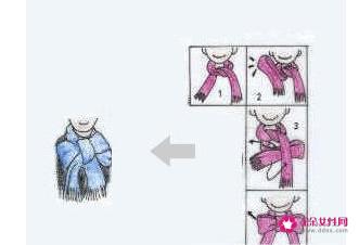 长丝巾的几种系法图解