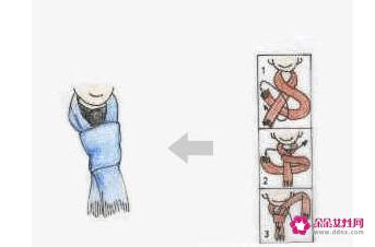 长丝巾的几种系法图解