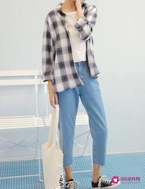 黑白格子衫搭配