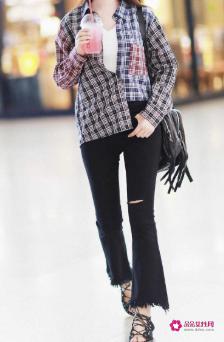 黑白格子衫搭配