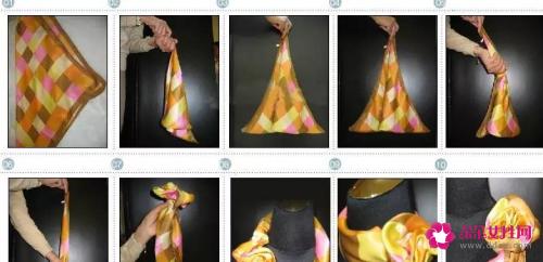 空姐方丝巾常见的四种打法