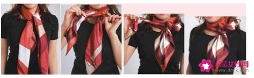 正方形丝巾的系法图解