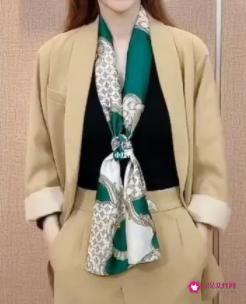 长丝巾的几种系法