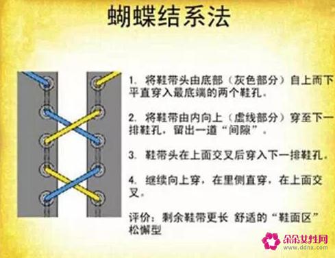 运动鞋鞋带的24种系法图解